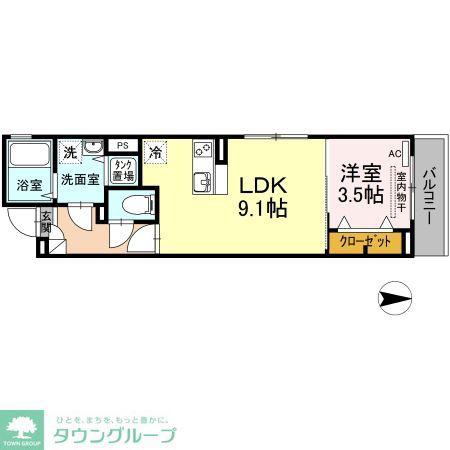 ブラウンベル(1LDK/3階)の間取り写真