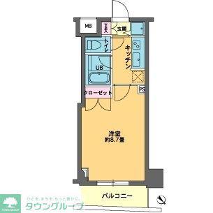 カスタリア東日本橋II(1K/4階)の間取り写真