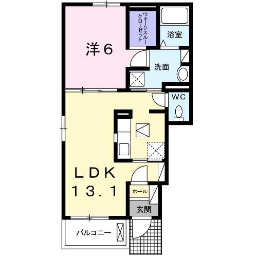 シャトー・ド・インペリアル(1LDK/1階)の間取り写真