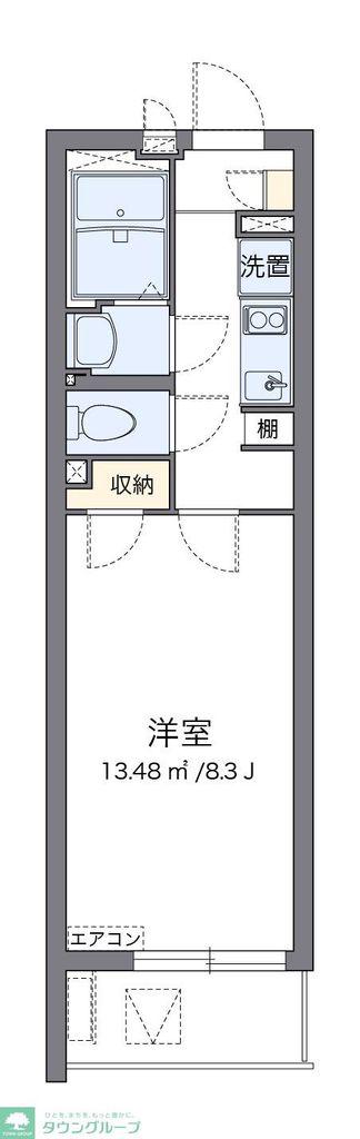 クレイノ陸王(1K/2階)の間取り写真