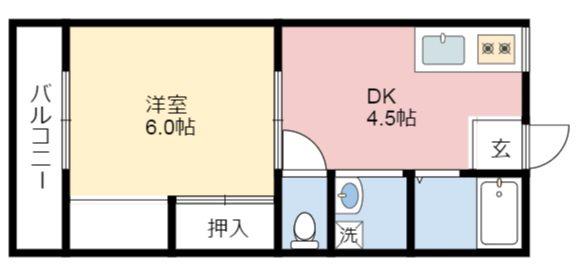 シティライフ知古D(1DK/1階)の間取り写真