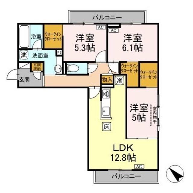 CASA SOLARE(3LDK/2階)の間取り写真