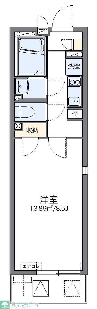 レオネクストキオラ(1K/2階)の間取り写真