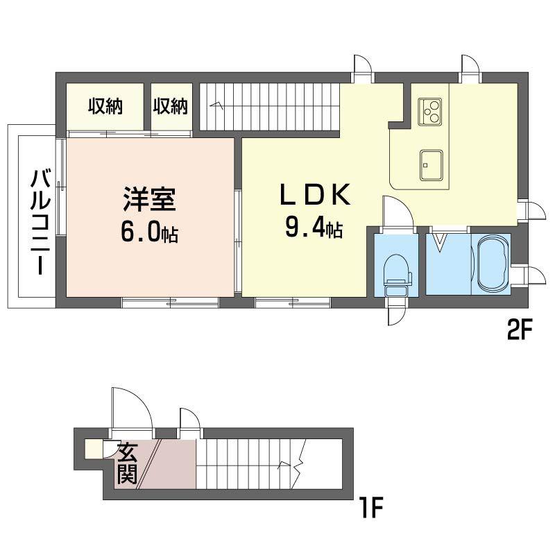 アークハイツ(1LDK/2階)の間取り写真
