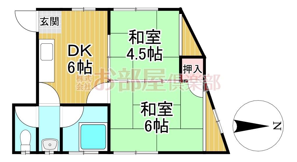 やすらぎビル(2DK/3階)の間取り写真