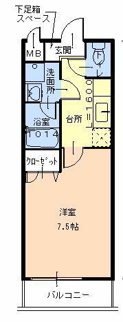 フジパレス ピーノ(1K/2階)の間取り写真