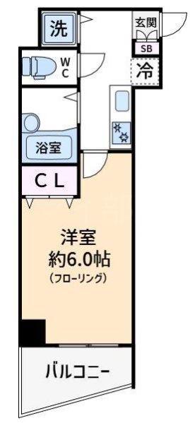ドルチェ東京八重洲通(1K/2階)の間取り写真