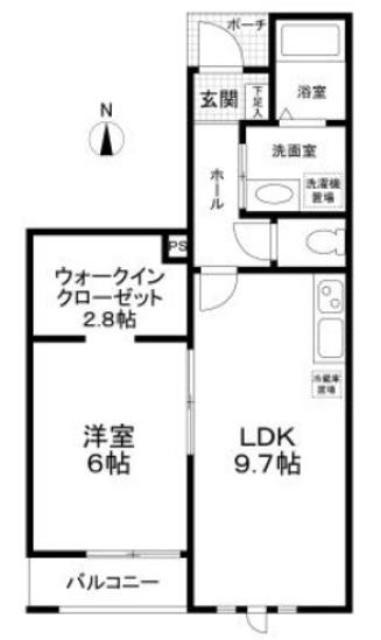 LANAI HOUSE 393 NOAH(1LDK/1階)の間取り写真