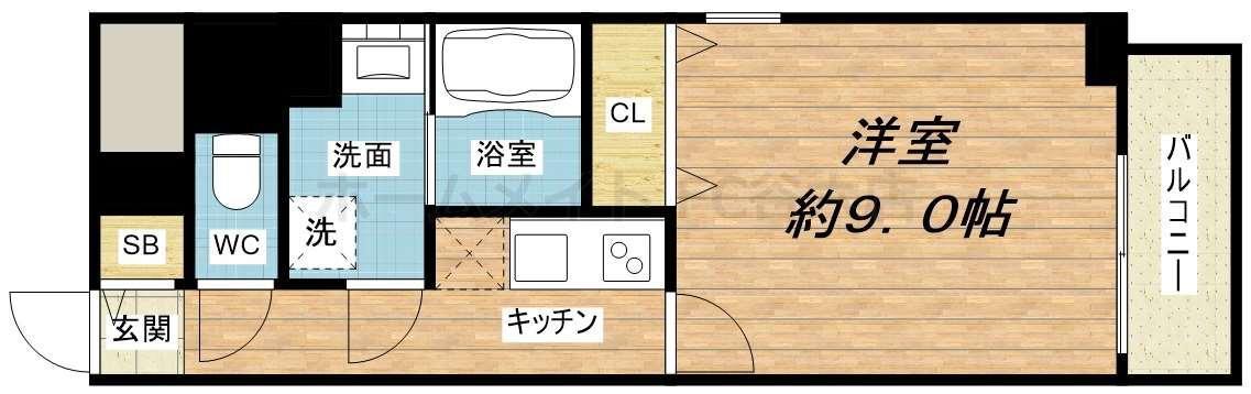 プルミエール南本町(1K/7階)の間取り写真