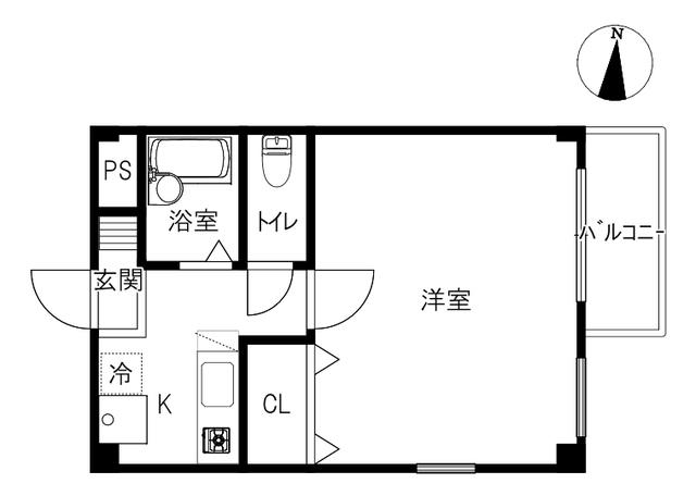 セサII(1K/3階)の間取り写真