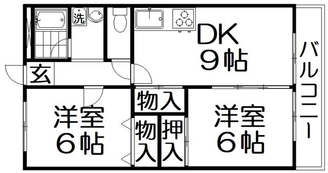 NSマンションIII(2DK/3階)の間取り写真