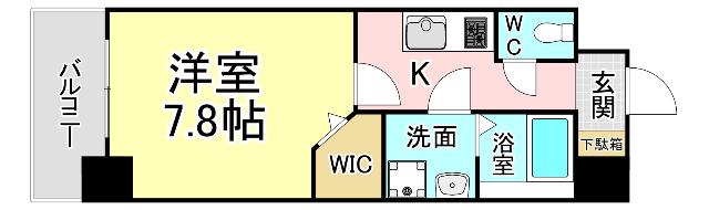コスモス M(1K/6階)の間取り写真