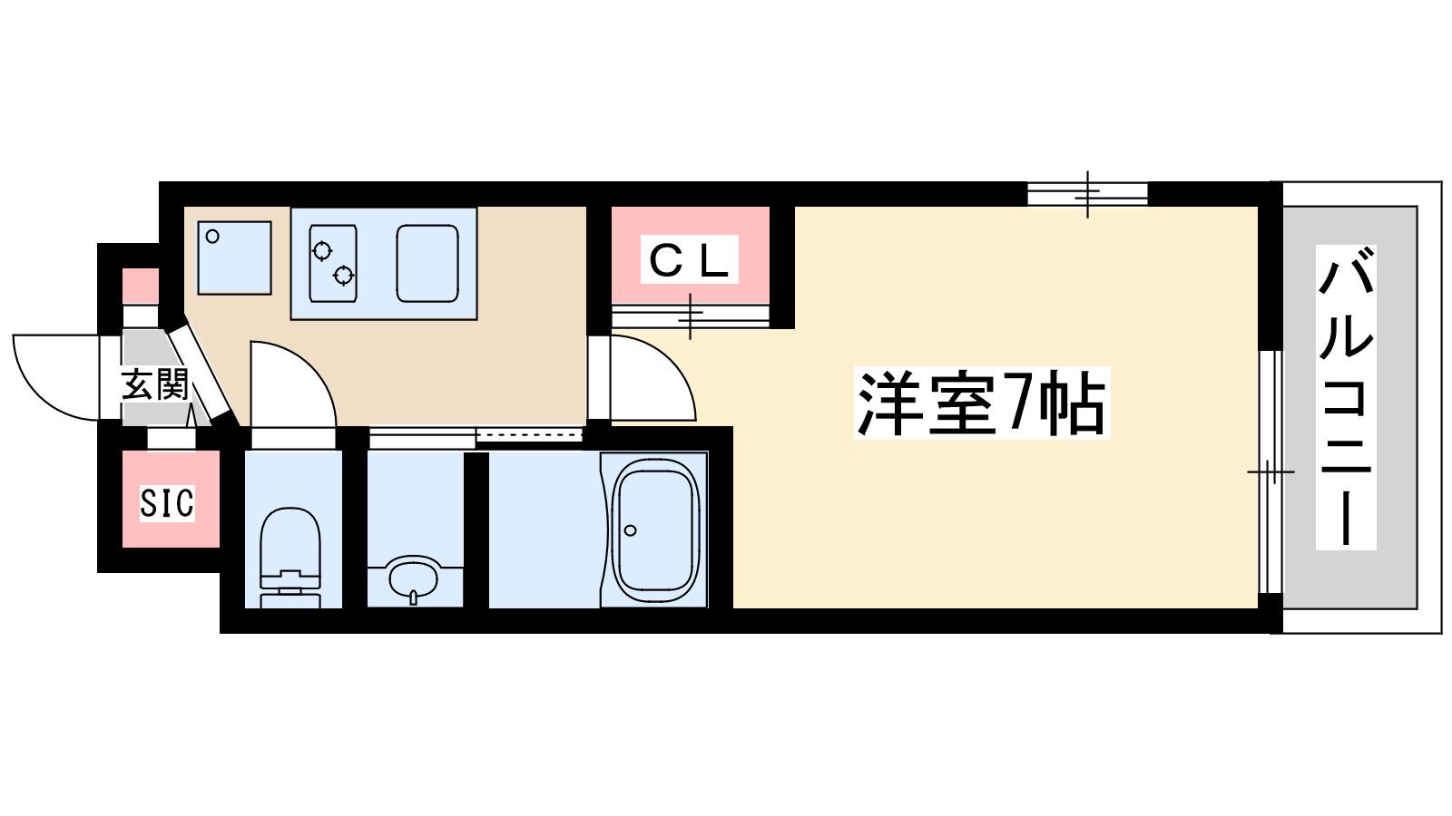 ラグゼ新大阪6(1K/4階)の間取り写真