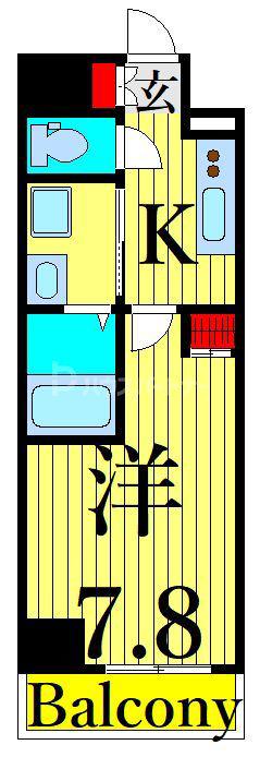 ALTERNA日暮里(1K/4階)の間取り写真