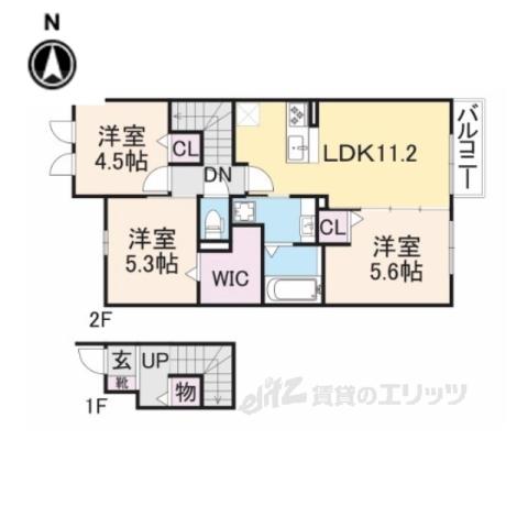 コットンハウス3(3LDK/2階)の間取り写真