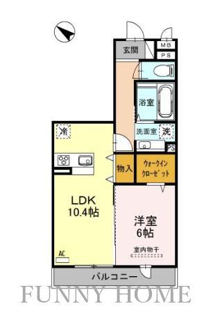 CRESCENTE経堂 壱番館(1LDK/2階)の間取り写真