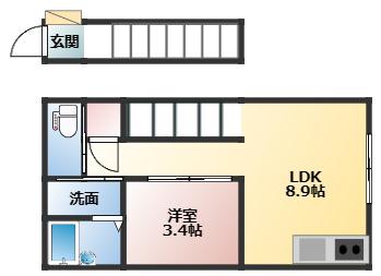 GLANZ 葉山(1LDK/2階)の間取り写真