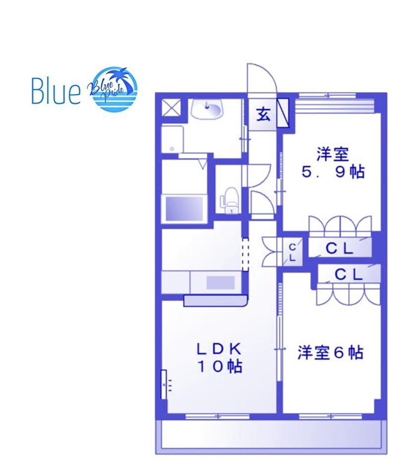 サニーレジデンス(2LDK/2階)の間取り写真