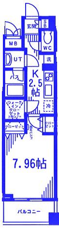 MOONSHINY 壱番館(1K/4階)の間取り写真