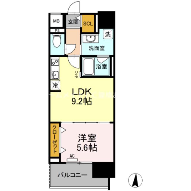CASA94(1LDK/5階)の間取り写真