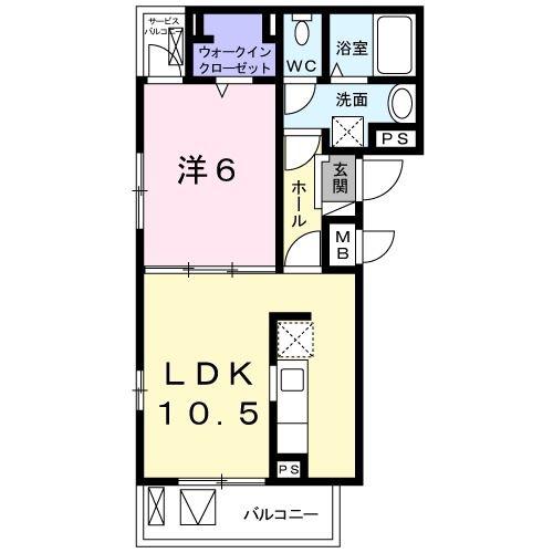 フレグランスII(1LDK/3階)の間取り写真