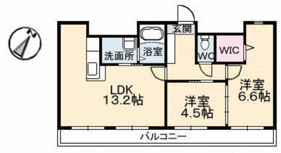 C.C.COURT五日市駅前(2LDK/4階)の間取り写真