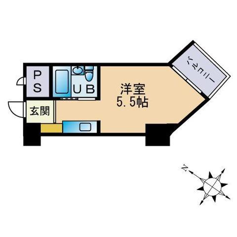 香椎エクセル13(ワンルーム/4階)の間取り写真