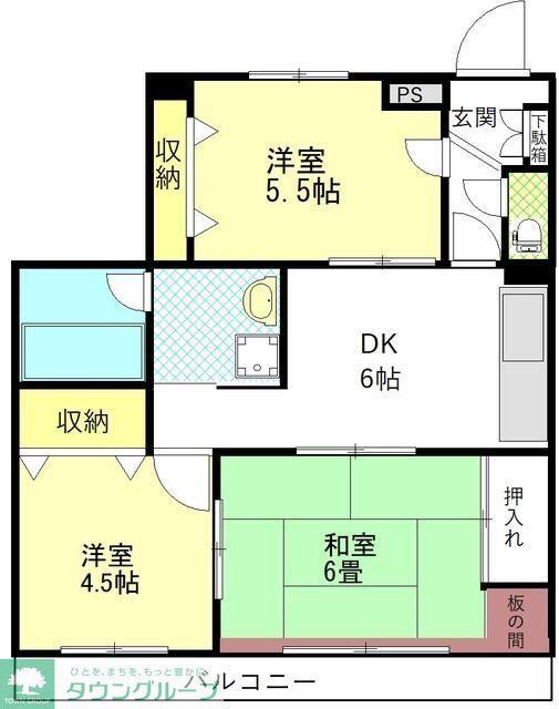 リンドプレジオ(3DK/2階)の間取り写真