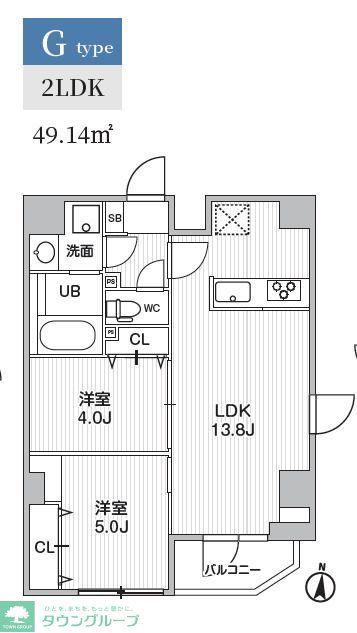 S-RESIDENCE亀戸BALM(2LDK/2階)の間取り写真