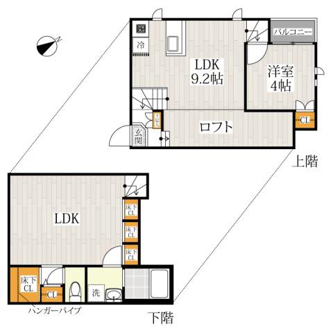 シービー柏カジン(1LDK/1階)の間取り写真