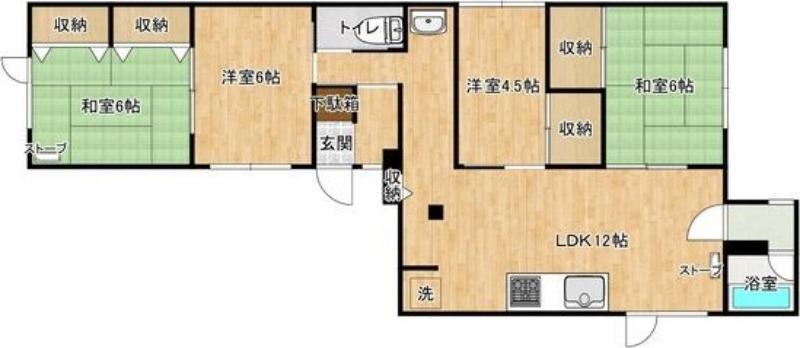 豊岡荘(4LDK/2階)の間取り写真