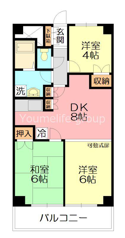 ルファール湘南台(3DK/1階)の間取り写真