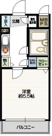 クリオ二俣川参番館(1K/6階)の間取り写真