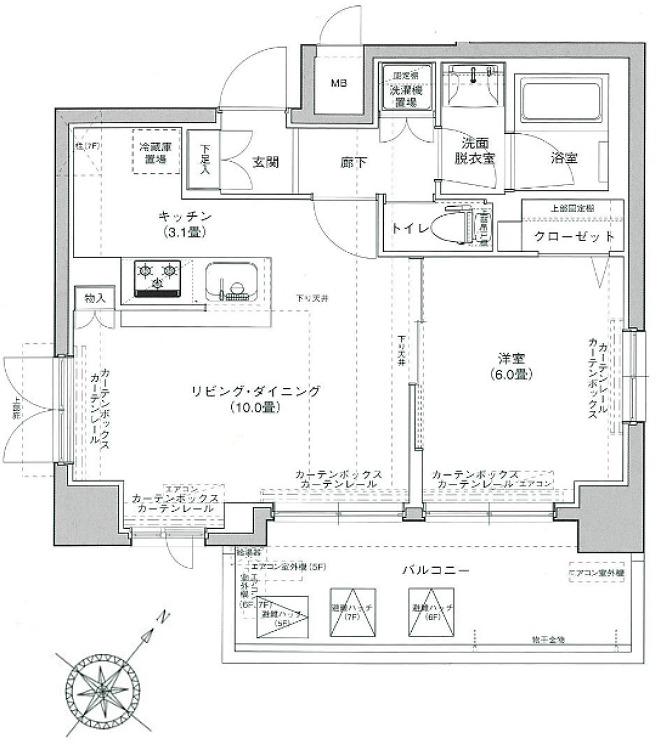 アイル東京スカイツリーⅢ(1LDK/6階)の間取り写真
