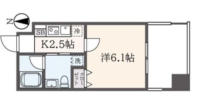 レガーレフォルム(1K/7階)の間取り写真