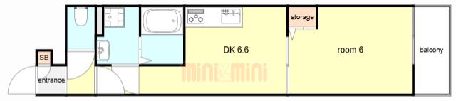 クレアール塚口I(1DK/2階)の間取り写真