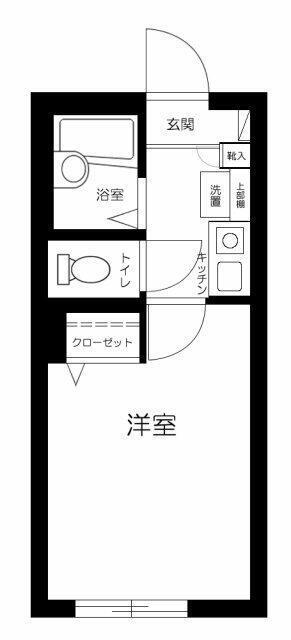 フェリオ千住緑町(1K/2階)の間取り写真