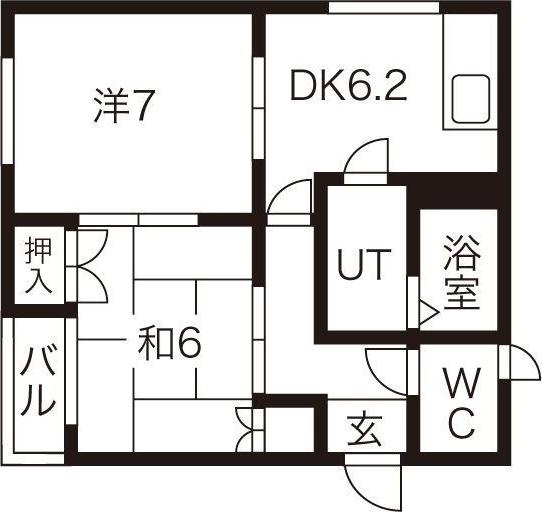 フェアリー2(2DK/2階)の間取り写真