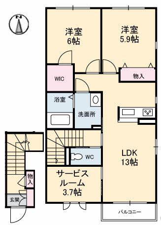 ハイマート(2SLDK/2階)の間取り写真