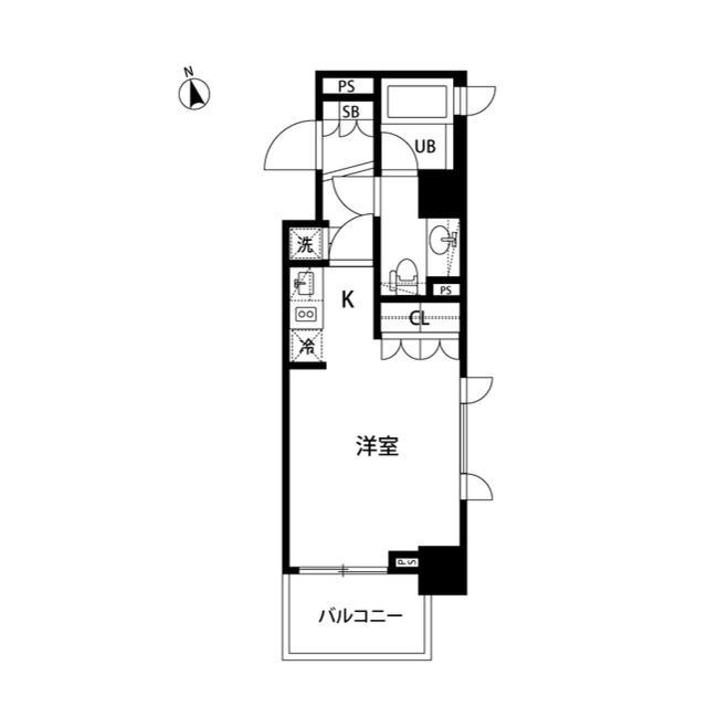 セントラル銀座(1K/6階)の間取り写真