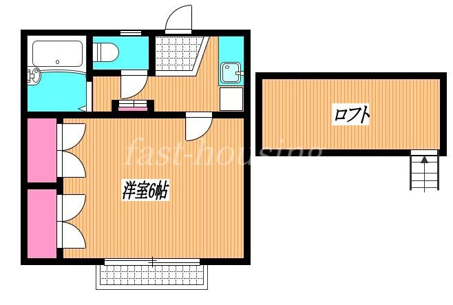 ヴィラアザレア(1K/2階)の間取り写真