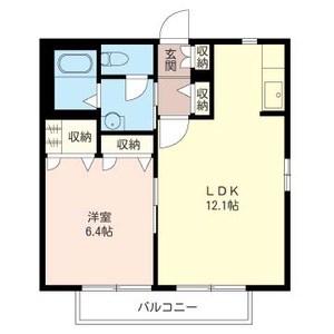アルポルト(1LDK/1階)の間取り写真