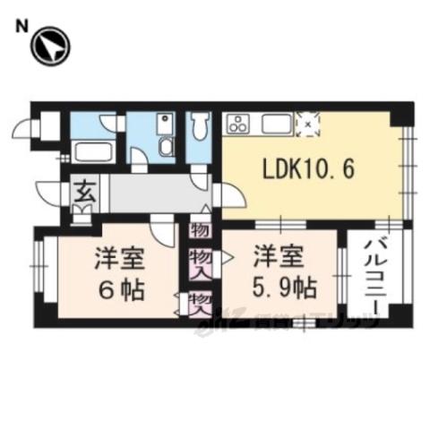 ラフラガンシア(2LDK/2階)の間取り写真