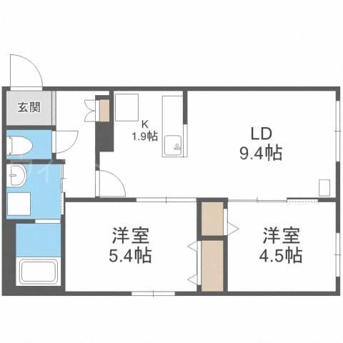 RETARAひばりが丘(2LDK/4階)の間取り写真