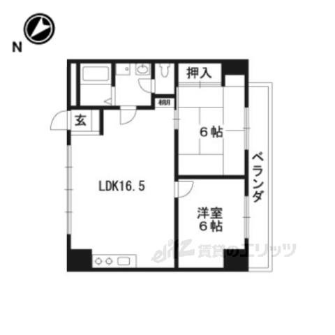 東和ハイツ本館(3LDK/8階)の間取り写真