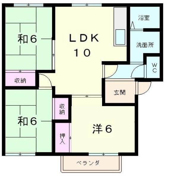 エステ-ト高穂A棟(3LDK/1階)の間取り写真