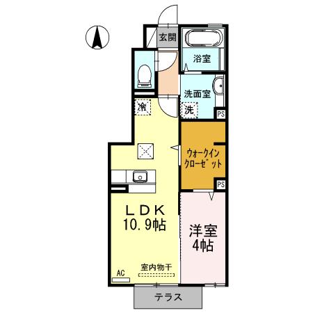 プランドール.I II(1LDK/1階)の間取り写真