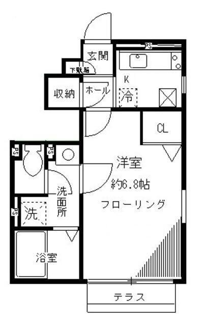 ラヴィエM・A(1K/1階)の間取り写真