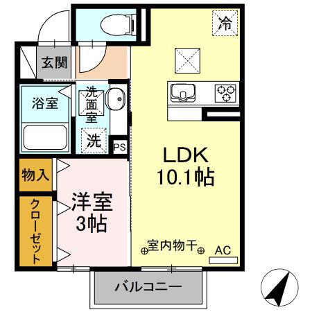 サンコート土岐(1LDK/1階)の間取り写真