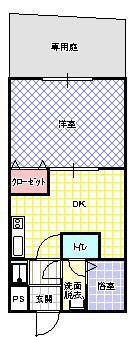 アルミュール桜ヶ丘 Ⅰ番館(1DK/2階)の間取り写真